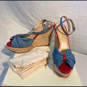 Charlotte Olympia Denim Wedges